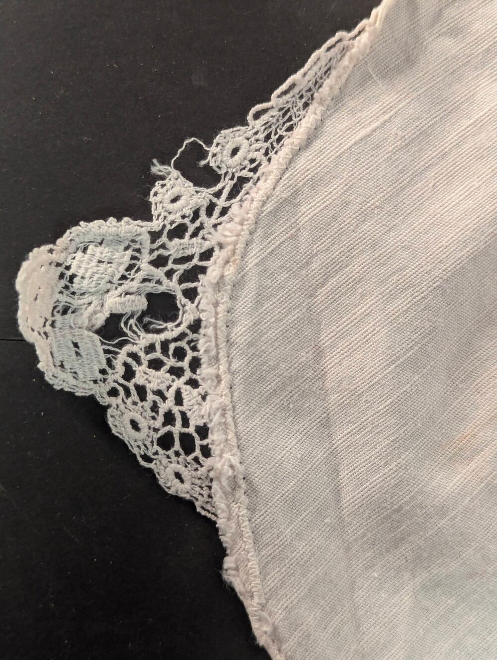 Vintage White Linen Hankie Cutwork Lace Corner Hanky Bridal Wedding Handkerchief